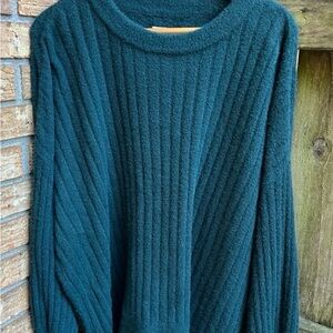 Aerie Deep Teal Ribbed Sweater (oversized)